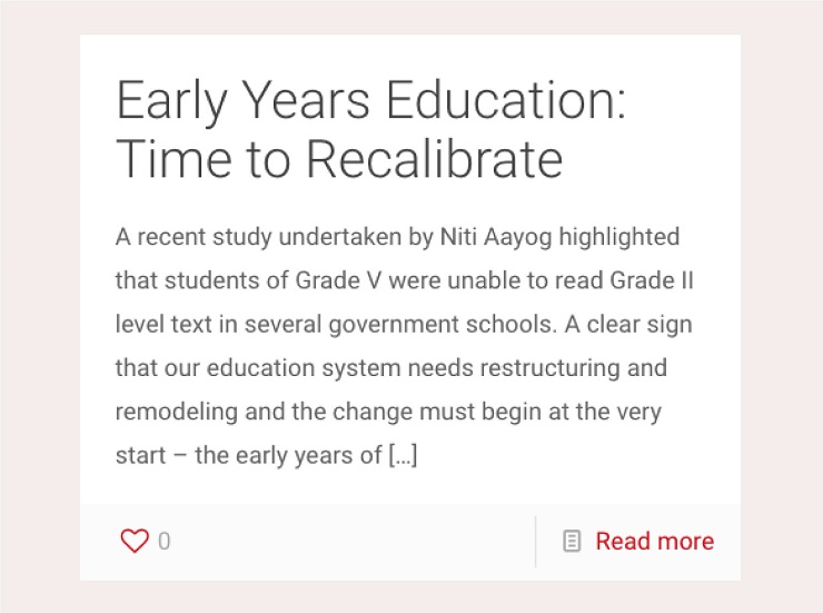 Early years education time to recalibrate